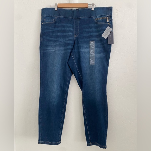 Tommy Hilfiger Jeans Womens Size 18W Blue Gramercy Skinny Slimming Pull On NWT - Picture 1 of 10